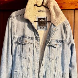 Hollister Light Blue Sherpa-Lined Denim Jacket